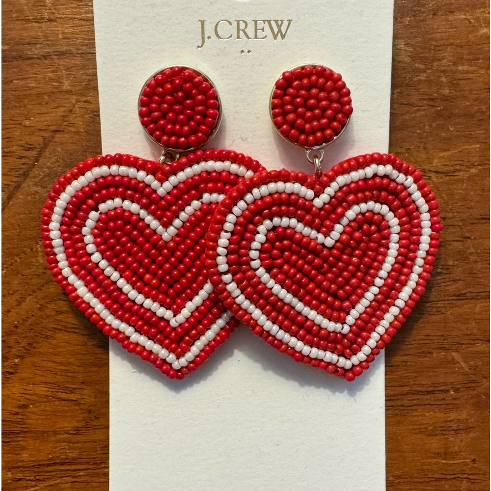 J. Crew heart earrings NWT